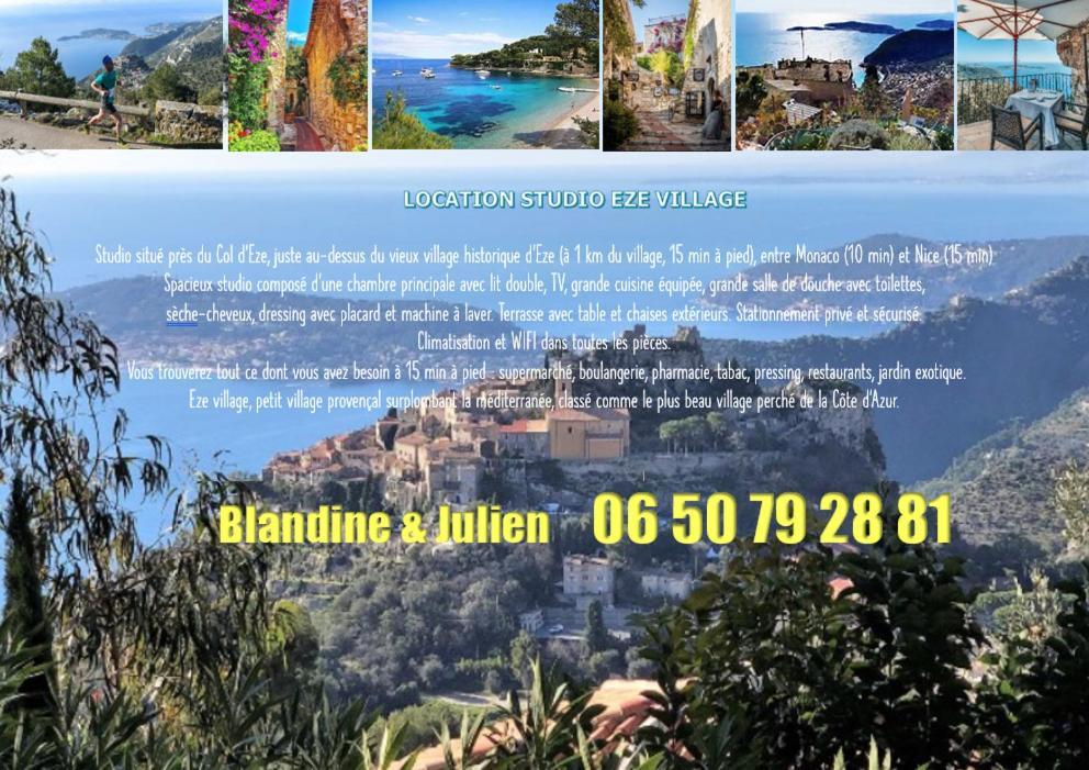 Studio Tout Confort Avec Parking Et Terrasse A Eze Village Kültér fotó